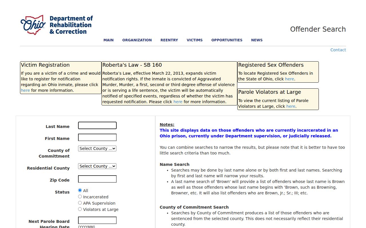 Genoa Township resident lookup reference to the Ohio DRC offender search